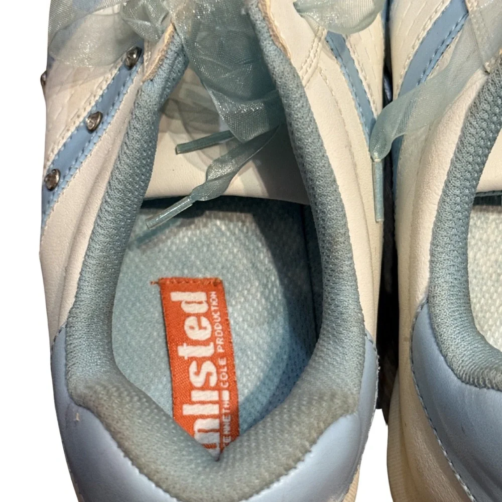 Kenneth Cole Y2K Rhinestone Sneakers Blue White Size 6